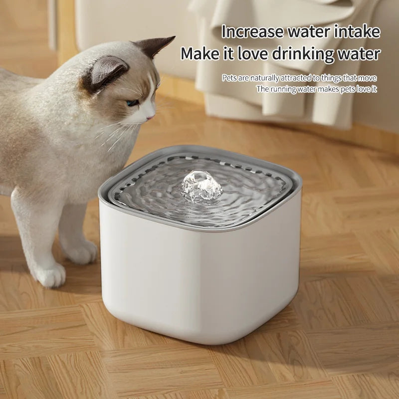 3L cat water fountain, auto recirculate through filter, large capacity, USB electric electric connection, silent pump.
