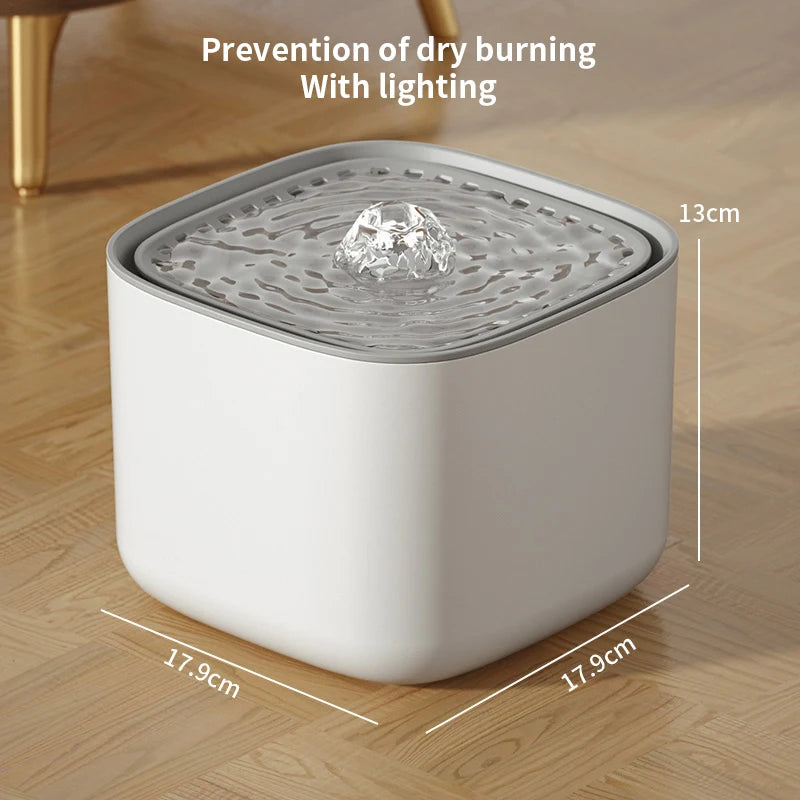 3L cat water fountain, auto recirculate through filter, large capacity, USB electric electric connection, silent pump.