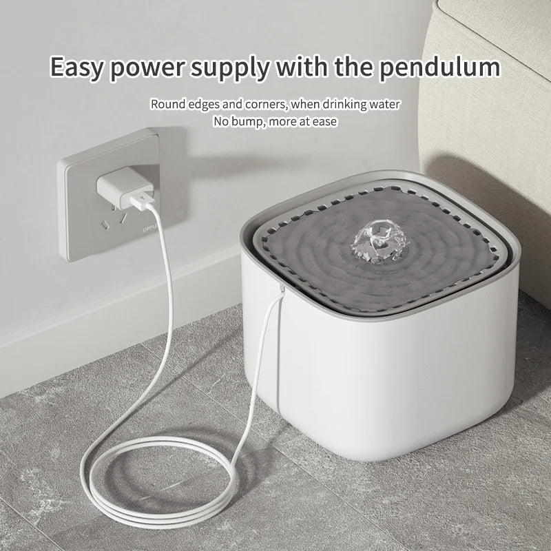 3L cat water fountain, auto recirculate through filter, large capacity, USB electric electric connection, silent pump.