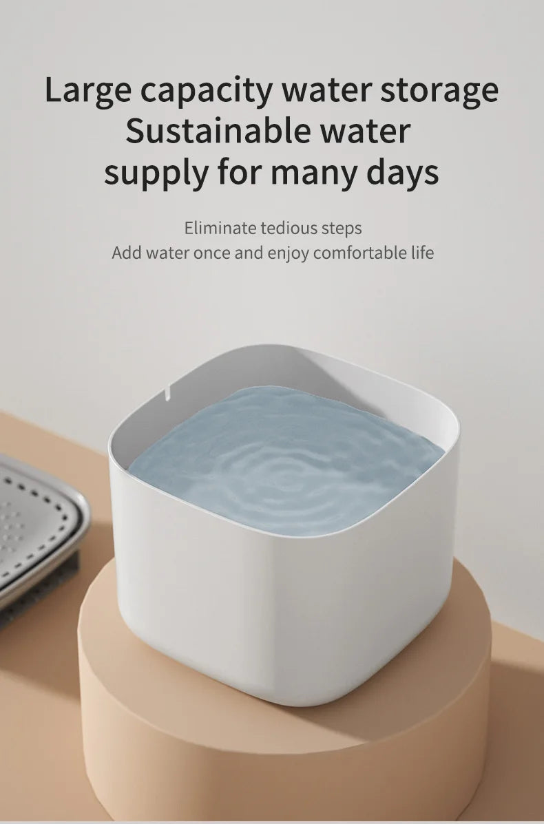 3L cat water fountain, auto recirculate through filter, large capacity, USB electric electric connection, silent pump.