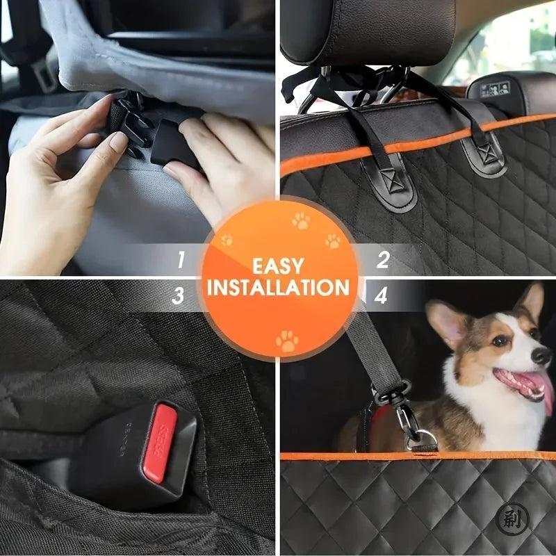 Car cushion for pets, ideal car seat cover, waterproof and scratch-resistant.